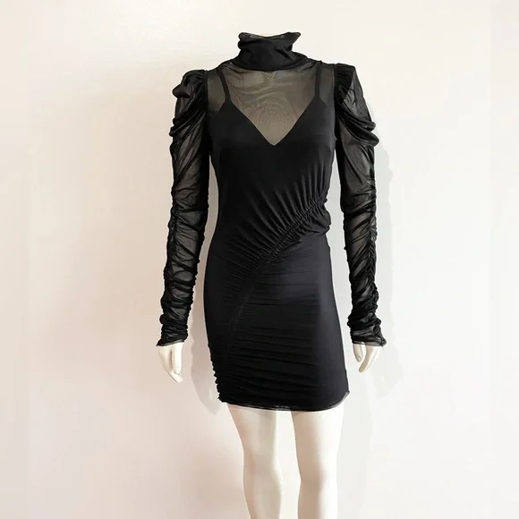 AFRM | Dresses | Afrm Revolve Sheer Ruched Long Sleeve Dress Black Medium | Poshmark AFRM | Dresses | Afrm Revolve Sheer Ruched Long Sleeve Dress Black Medium | Poshmark